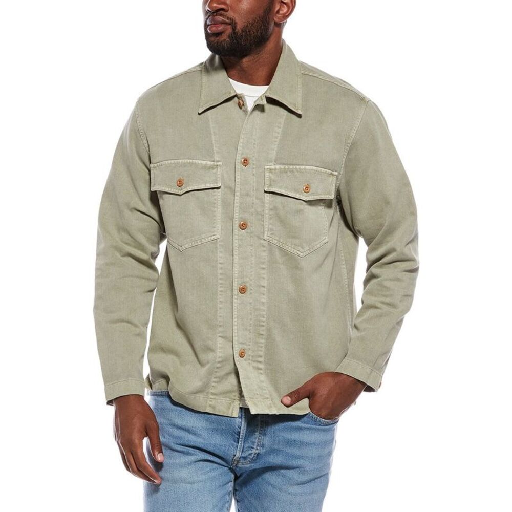 Madewell Mens  Fatigue Twill Shirt, Green